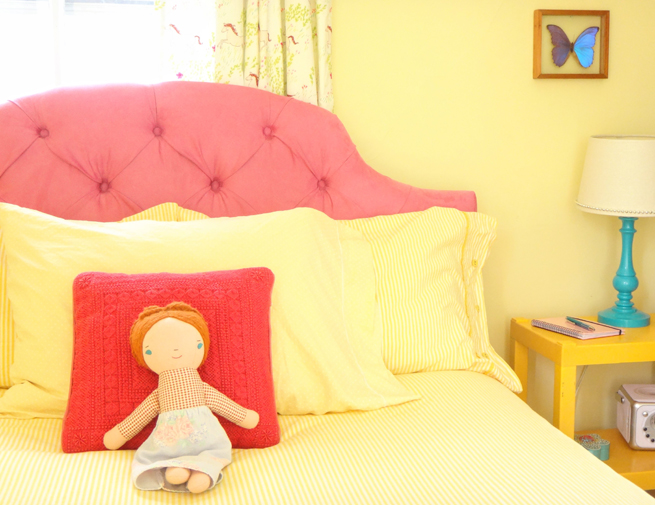 image girls bedroom yellow pink bed